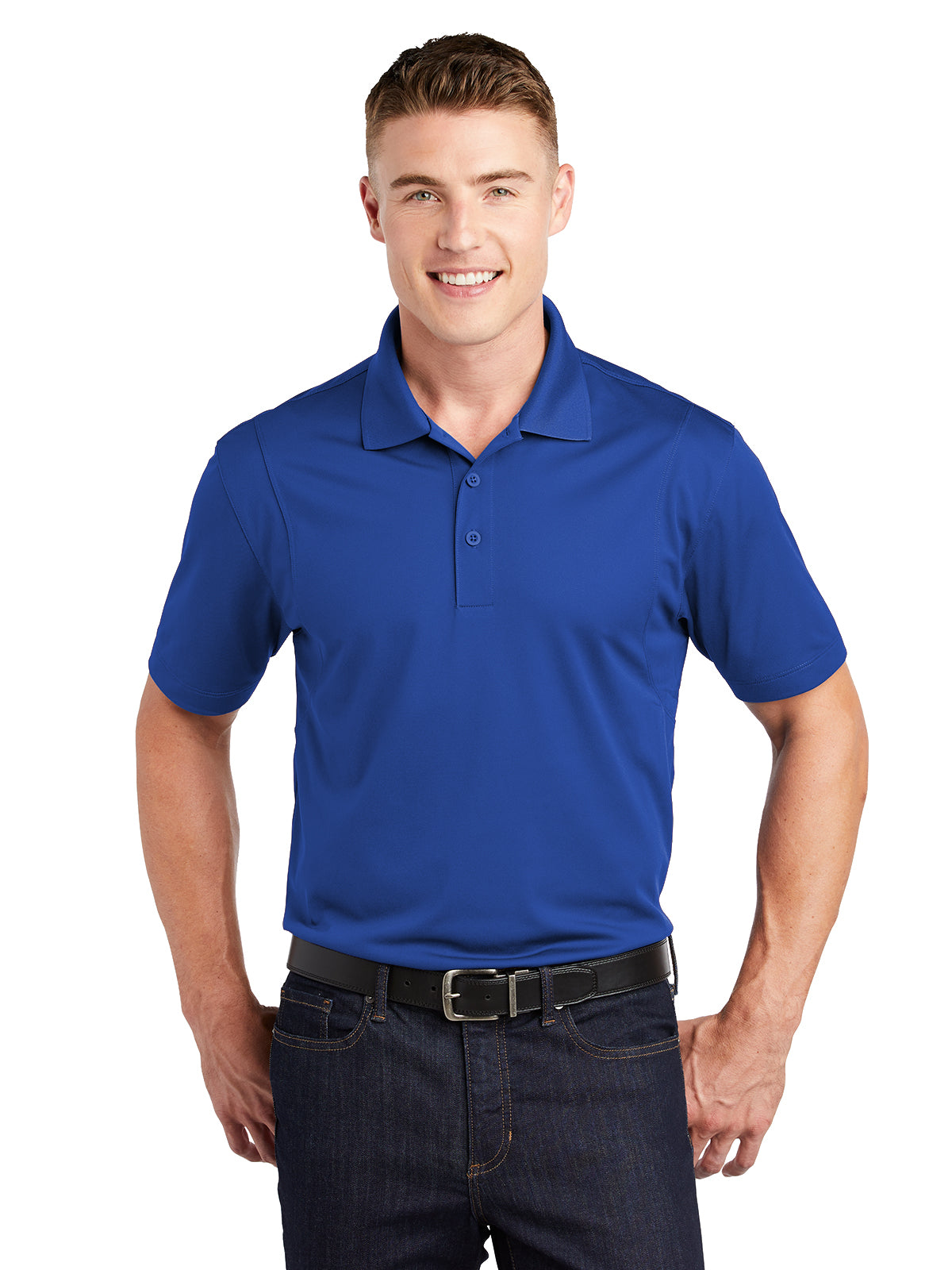 Men's Three-Button Micropique Polo - ST650 - True Royal