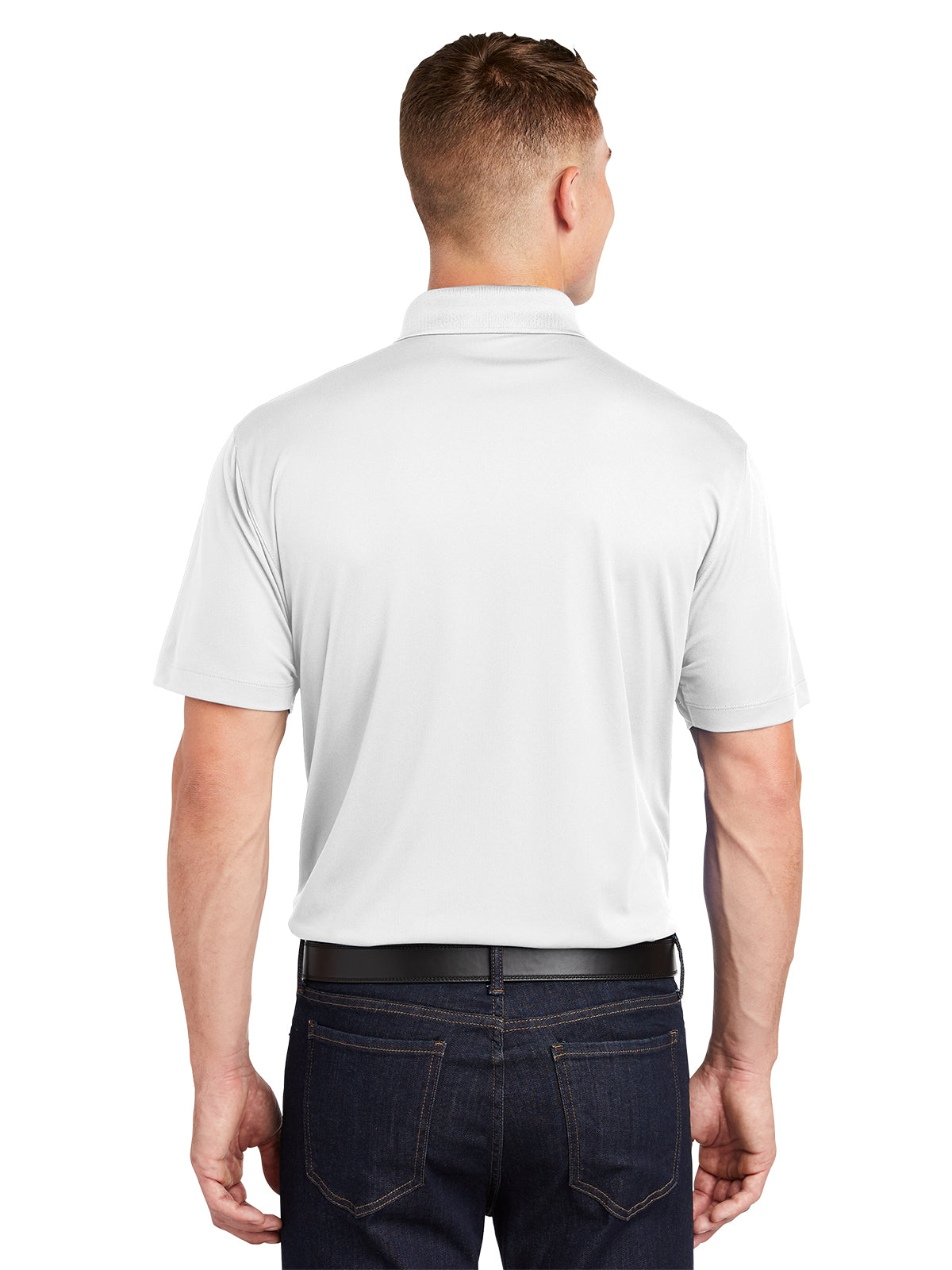 Men's Three-Button Micropique Polo - ST650 - White