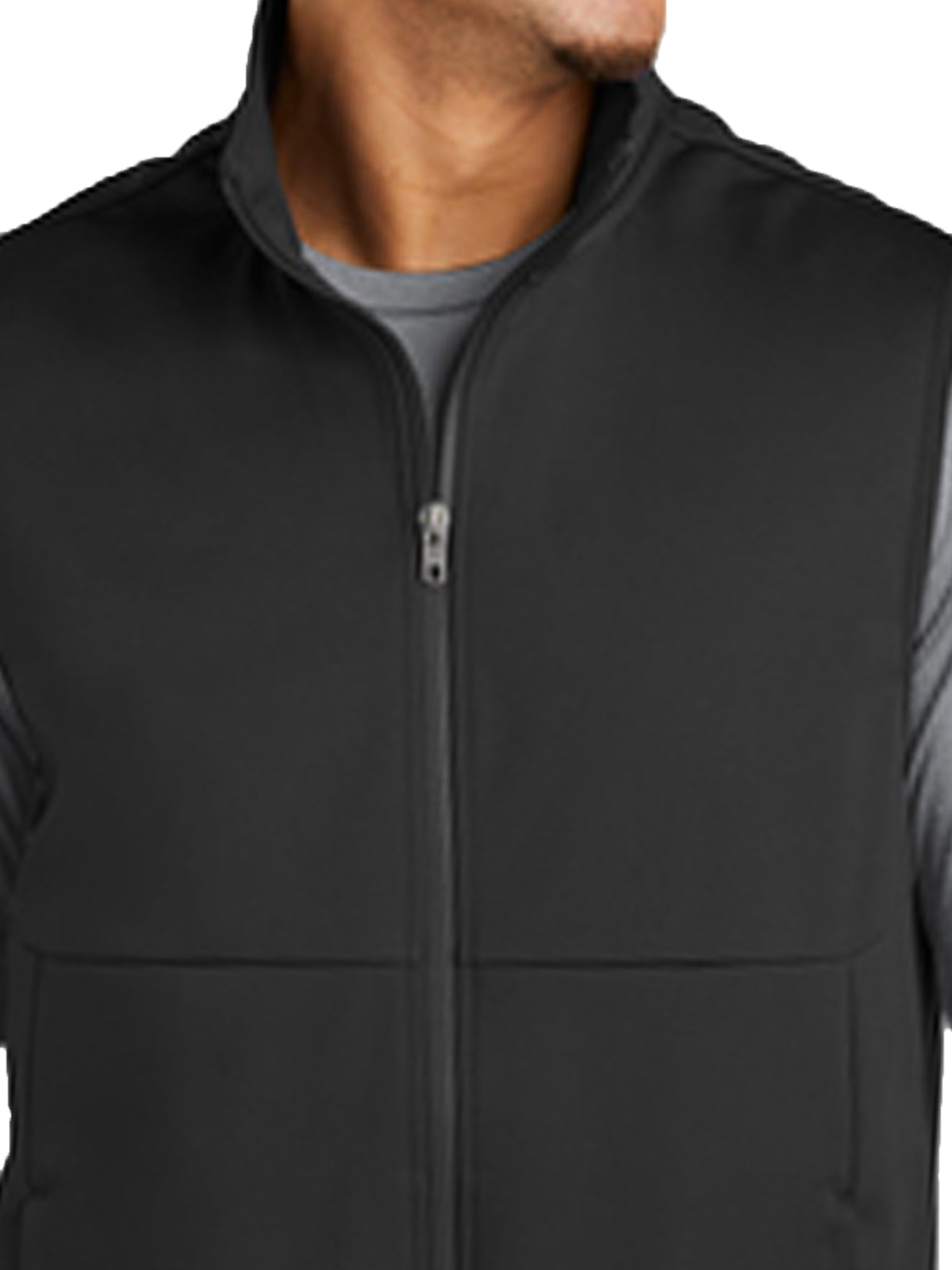 Men's 2-Pocket Soft Shell Vest - ST981 - Deep Black