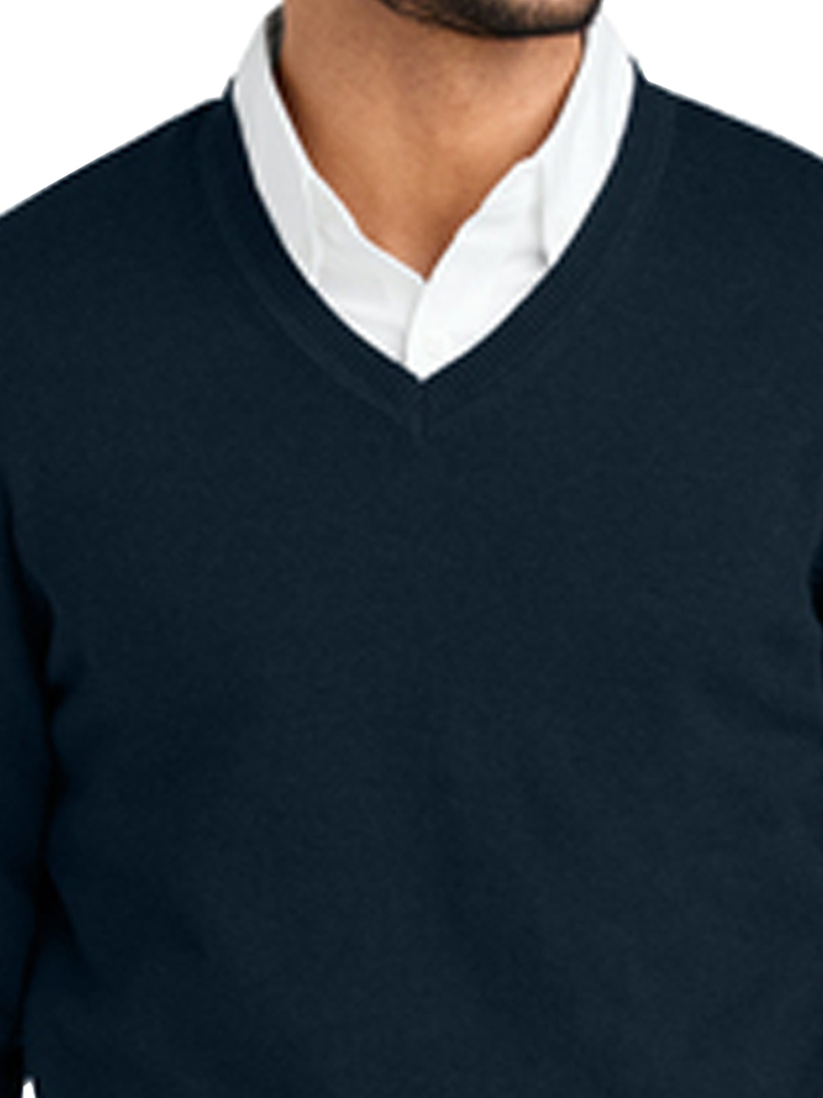 Men's Pocketless V-Neck Sweater - SW2850 - River Blue Navy