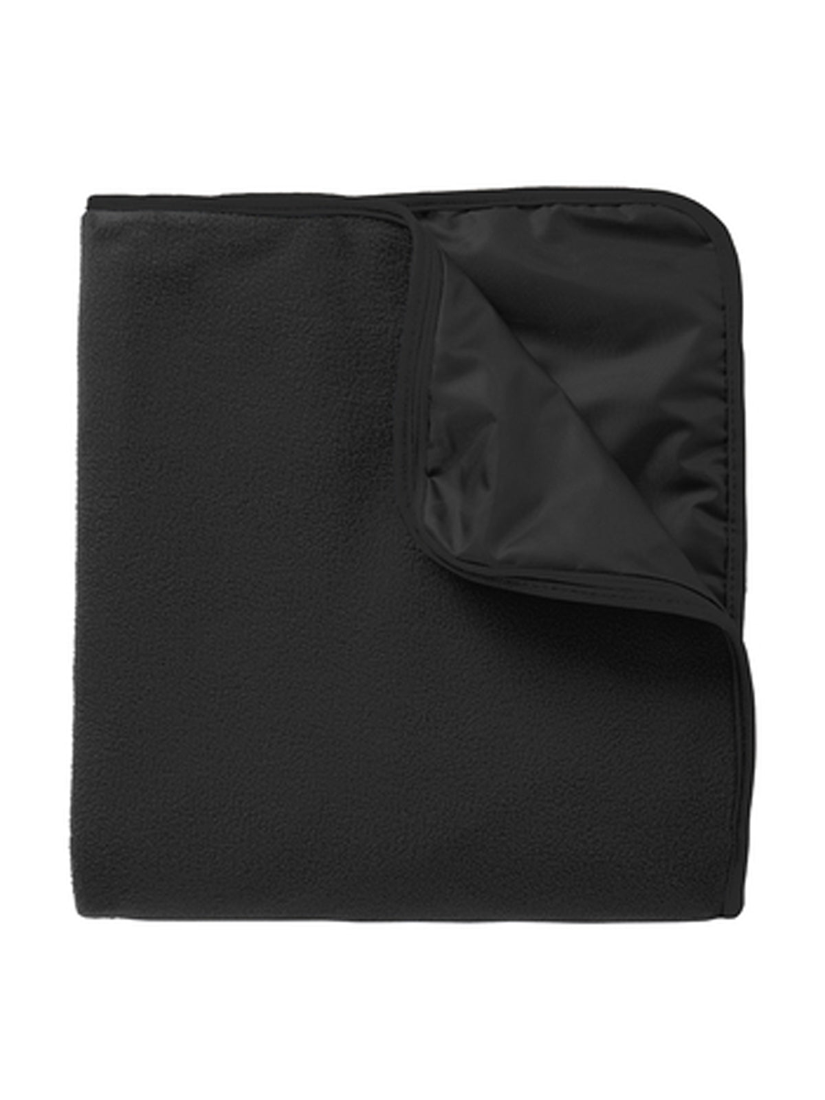 Fleece & Poly Travel Blanket - TB850 - Black/Black