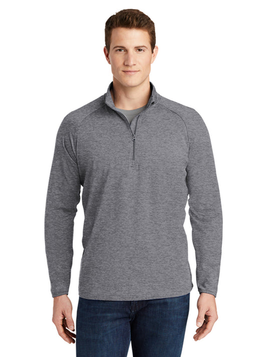 Men's Pocketless 1/4-Zip Pullover Sweatshirt - TST850 - Charcoal Grey Heather