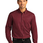 Men's Long Sleeve Button Up Performance Shirt - W808 - Burgundy