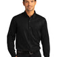 Men's Long Sleeve Button Up Performance Shirt - W808 - Deep Black