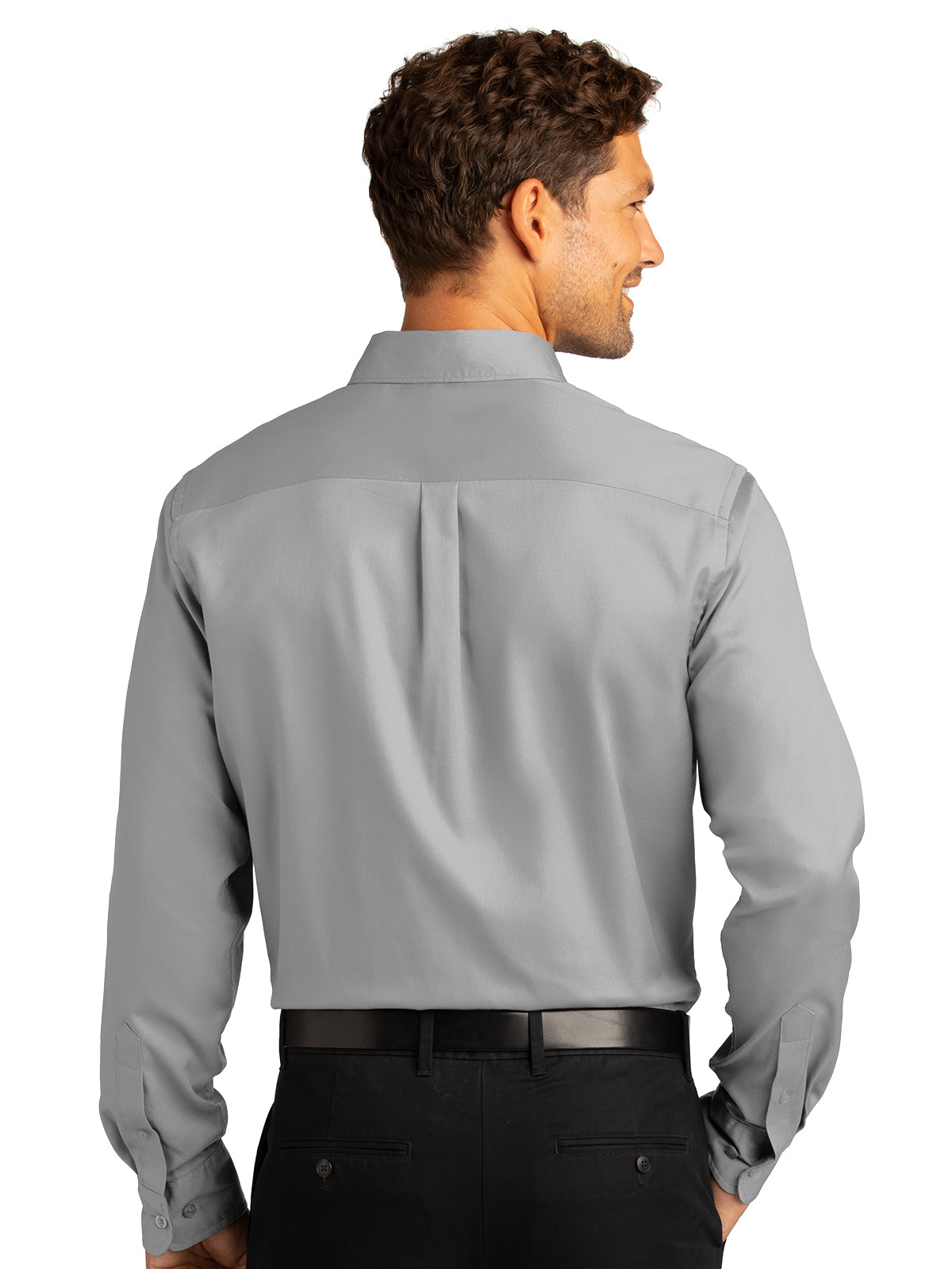 Men's Long Sleeve Button Up Performance Shirt - W808 - Gusty Grey