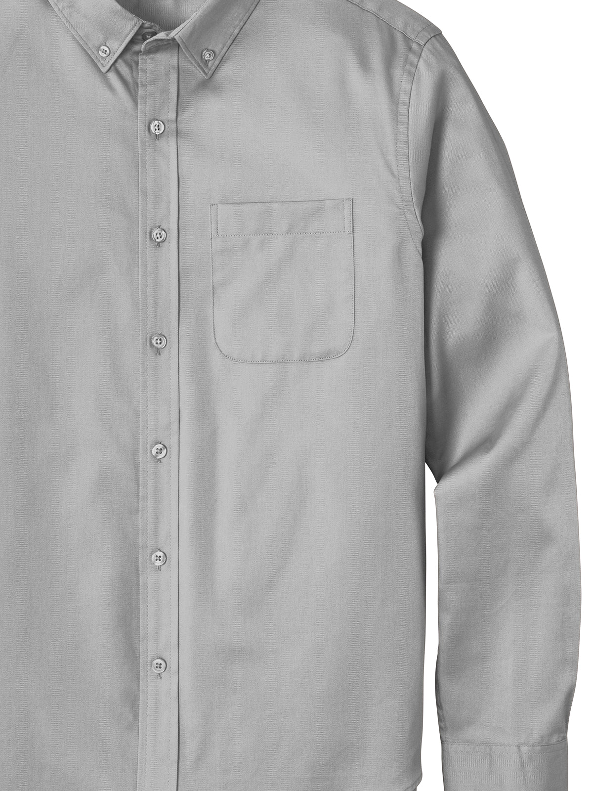 Men's Long Sleeve Button Up Performance Shirt - W808 - Gusty Grey