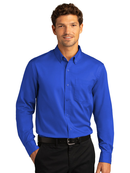 Men's Long Sleeve Button Up Performance Shirt - W808 - True Royal