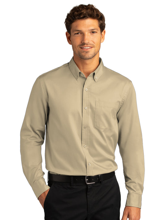 Men's Long Sleeve Button Up Performance Shirt - W808 - Wheat