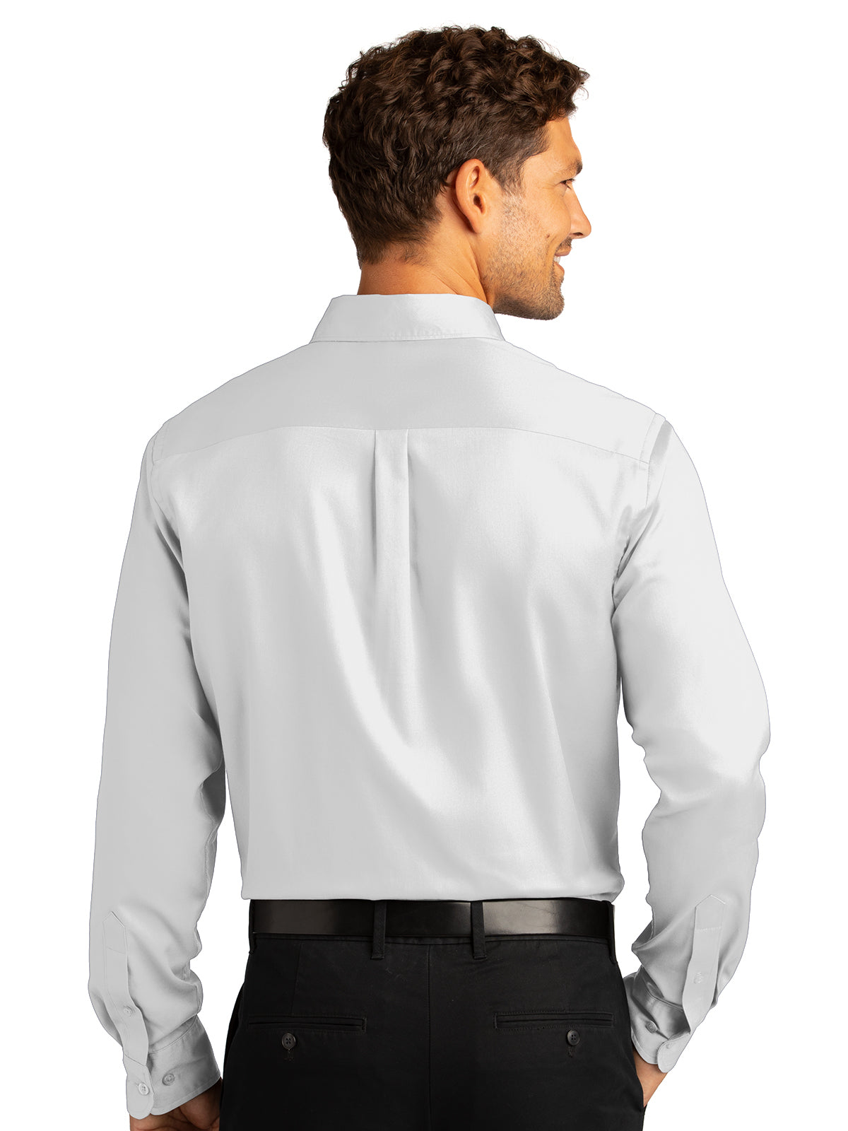 Men's Long Sleeve Button Up Performance Shirt - W808 - White