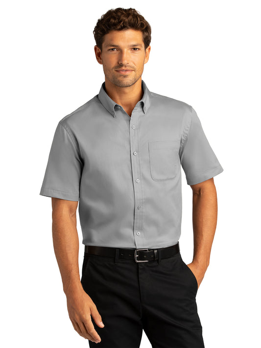 Men's Short Sleeve Button Up Shirt - W809 - Gusty Grey