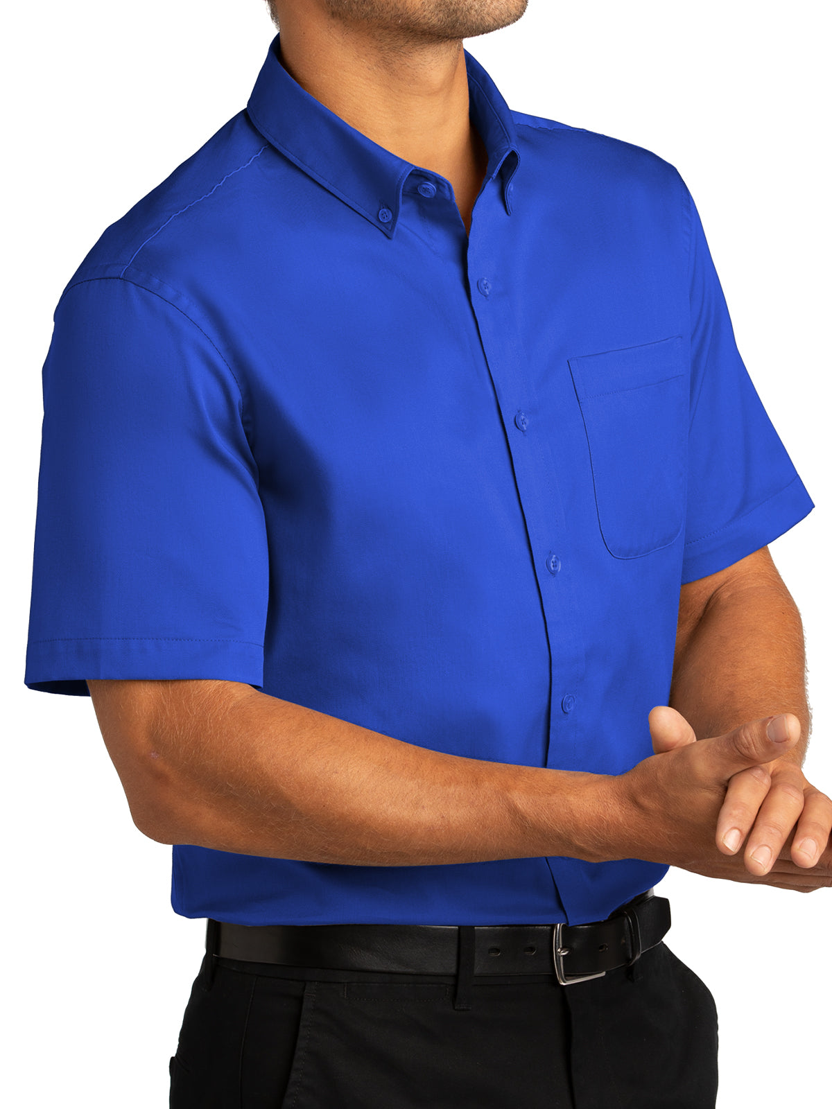 Men's Short Sleeve Button Up Shirt - W809 - True Royal