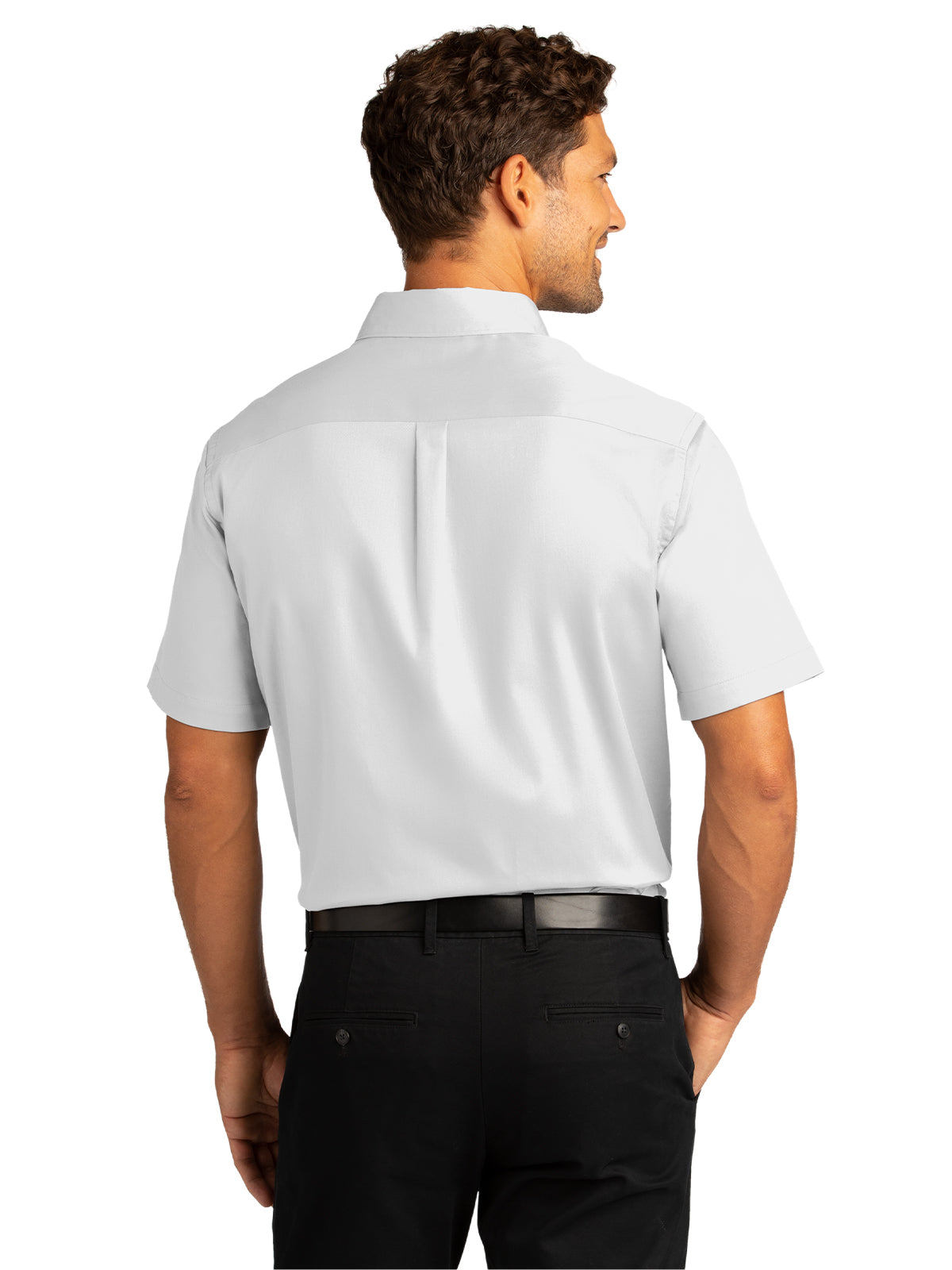 Men's Short Sleeve Button Up Shirt - W809 - White
