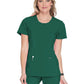 Women's Stretch Rib-knit Back Panel Round Neck Top - 2624A - Hunter Green