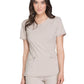 Women's Stretch Rib-knit Back Panel Round Neck Top - 2624A - Khaki
