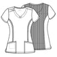 Women's Stretch Rib-knit Back Panel Round Neck Top - 2624A - White