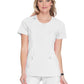 Women's Stretch Rib-knit Back Panel Round Neck Top - 2624A - White