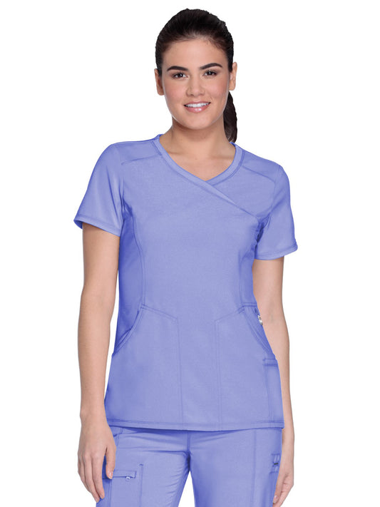 Women's 4-Pocket Mock Wrap Top - 2625A - Ciel