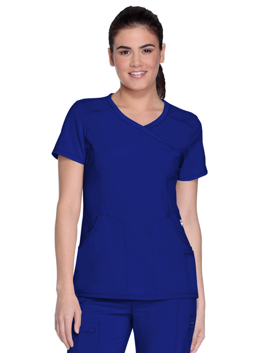 Women's 4-Pocket Mock Wrap Top - 2625A - Galaxy Blue