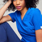 Women's 4-Pocket Mock Wrap Top - 2625A - Royal