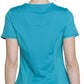 Women's 4-Pocket Mock Wrap Top - 2625A - Teal Blue