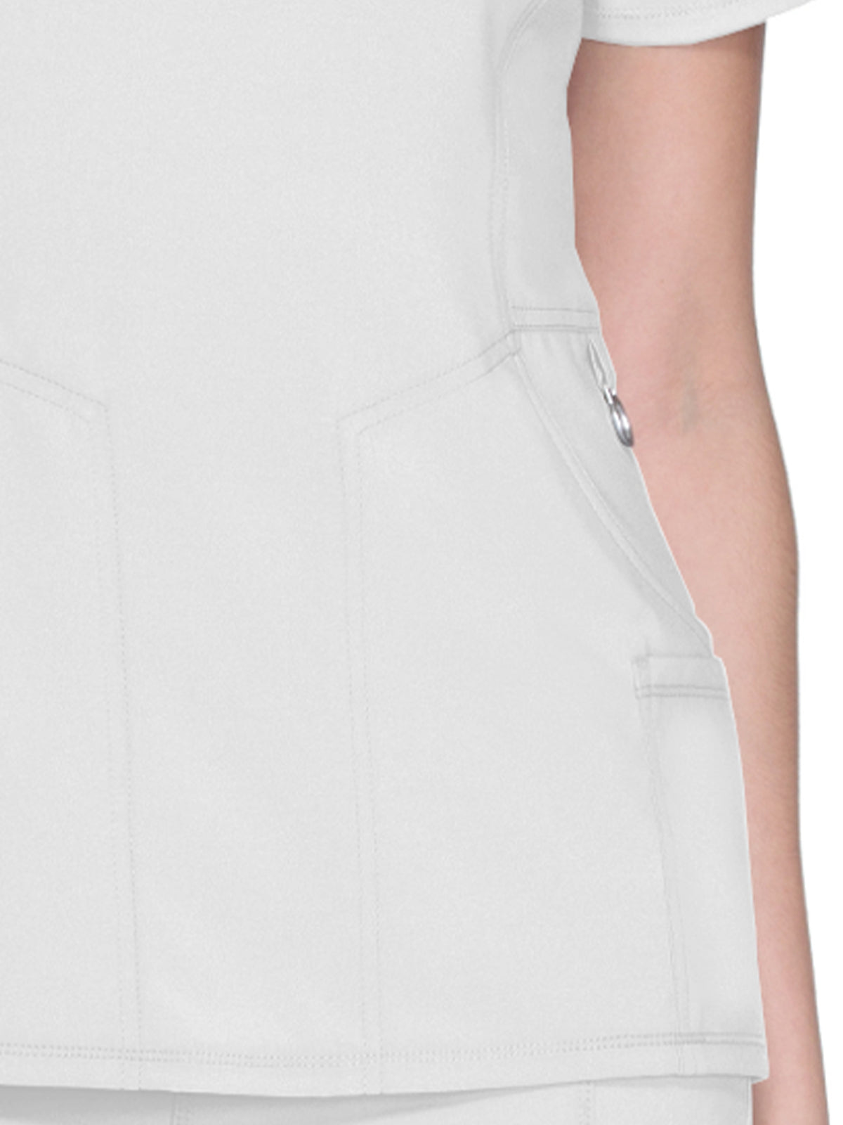 Women's 4-Pocket Mock Wrap Top - 2625A - White