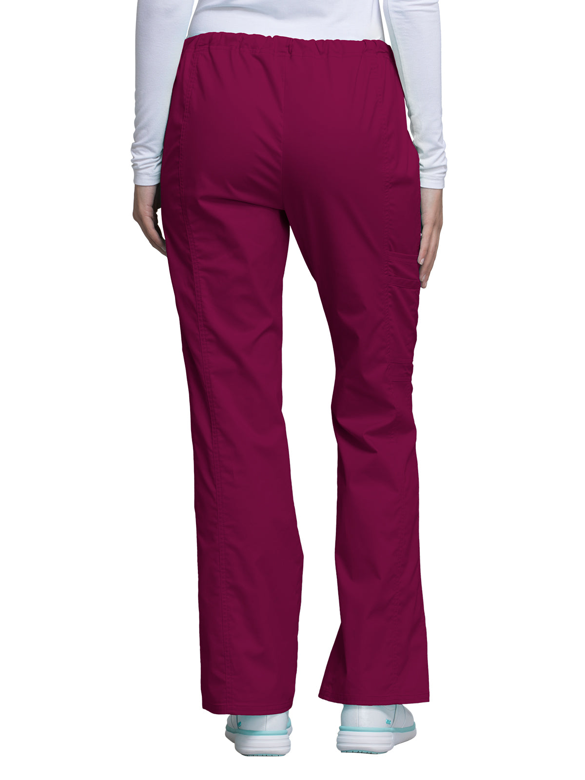 Women's Mid Rise Drawstring Cargo Pant - 4044 - Wine