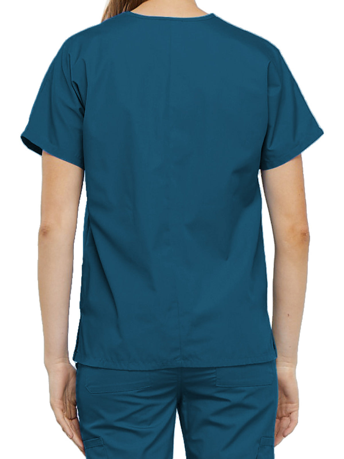 Women's 2-Pocket V-Neck Top - 4700 - Caribbean Blue