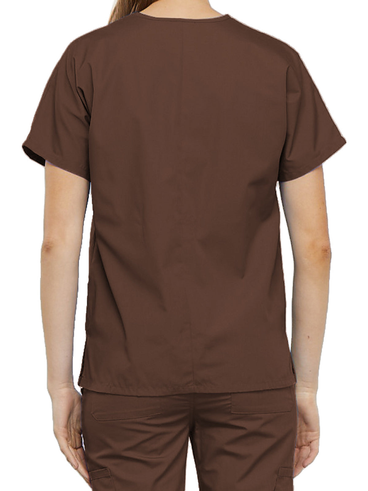 Women's 2-Pocket V-Neck Top - 4700 - Chocolate
