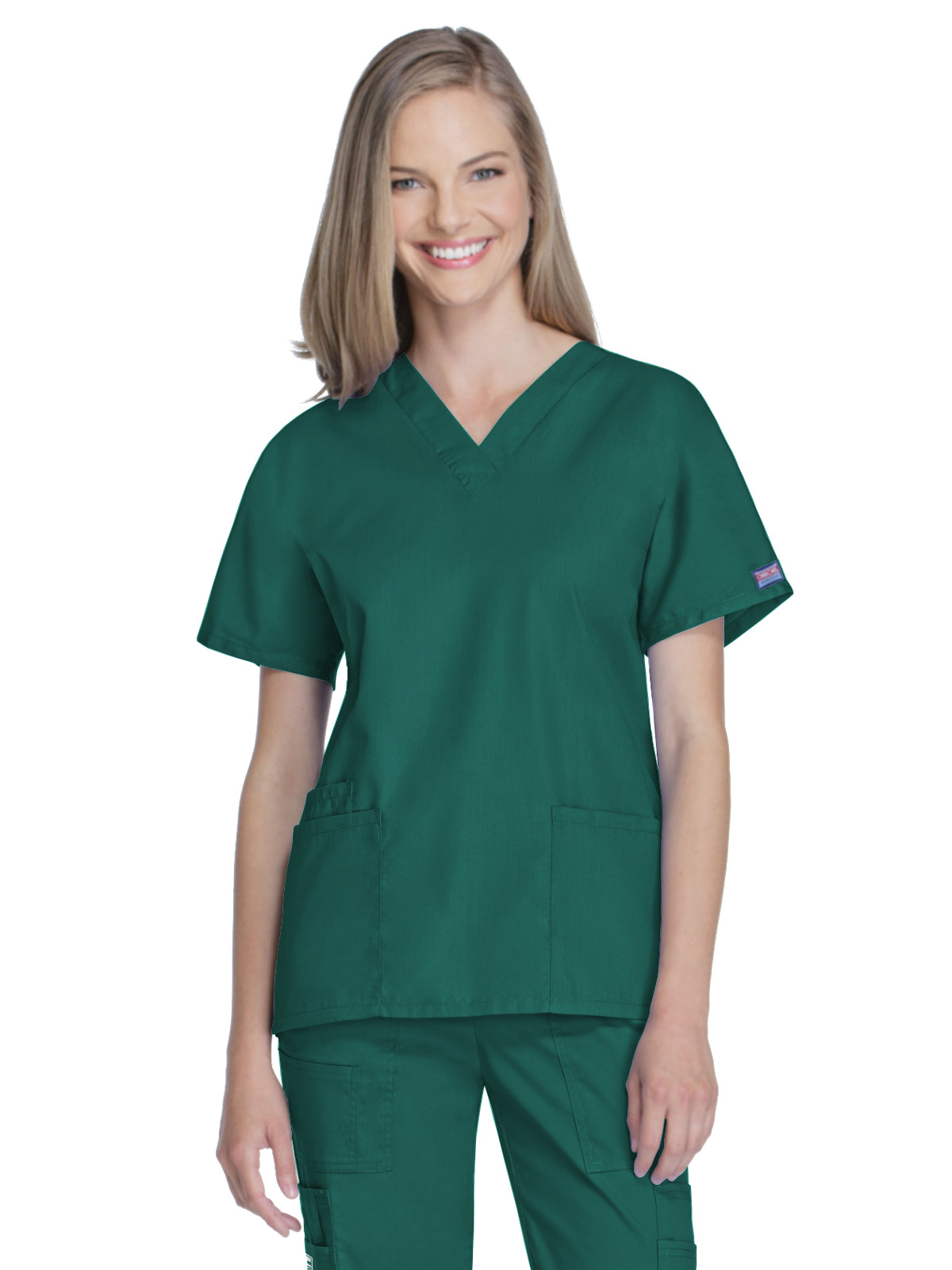 Women's 2-Pocket V-Neck Top - 4700 - Hunter