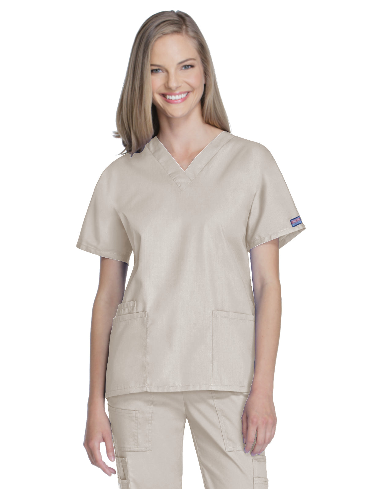 Women's 2-Pocket V-Neck Top - 4700 - Khaki
