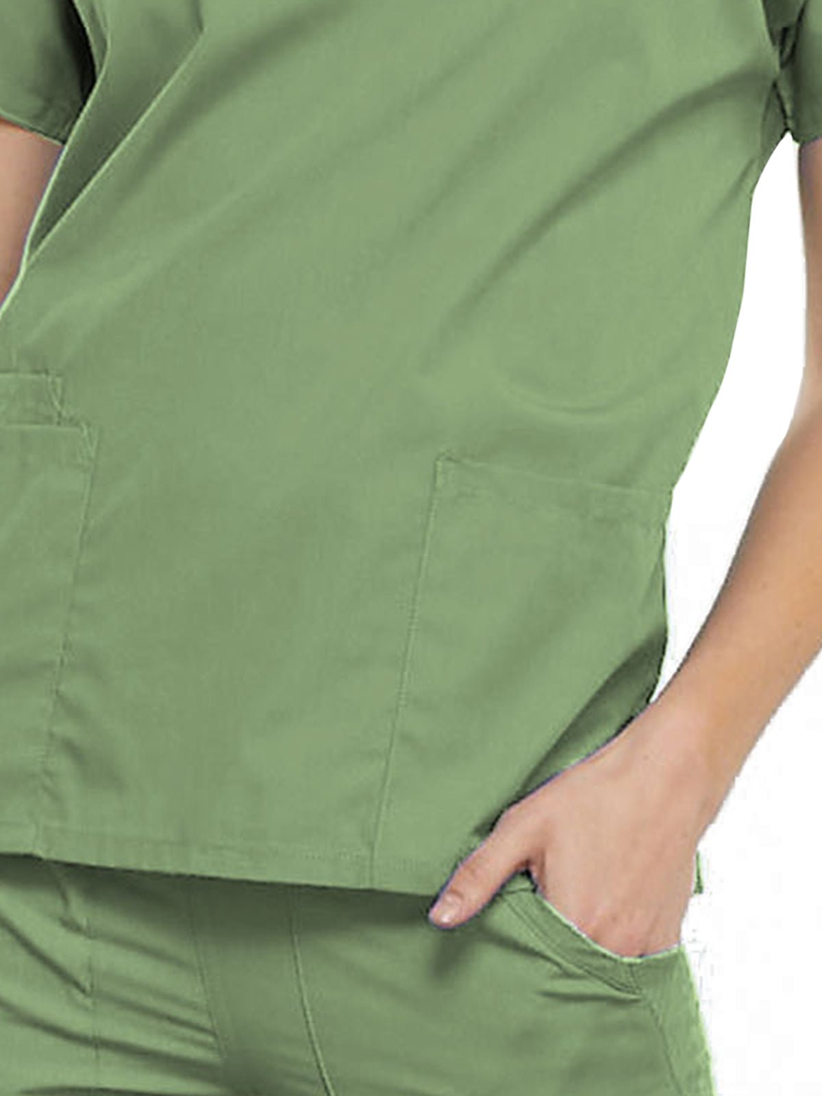 Women's 2-Pocket V-Neck Top - 4700 - Sage Green