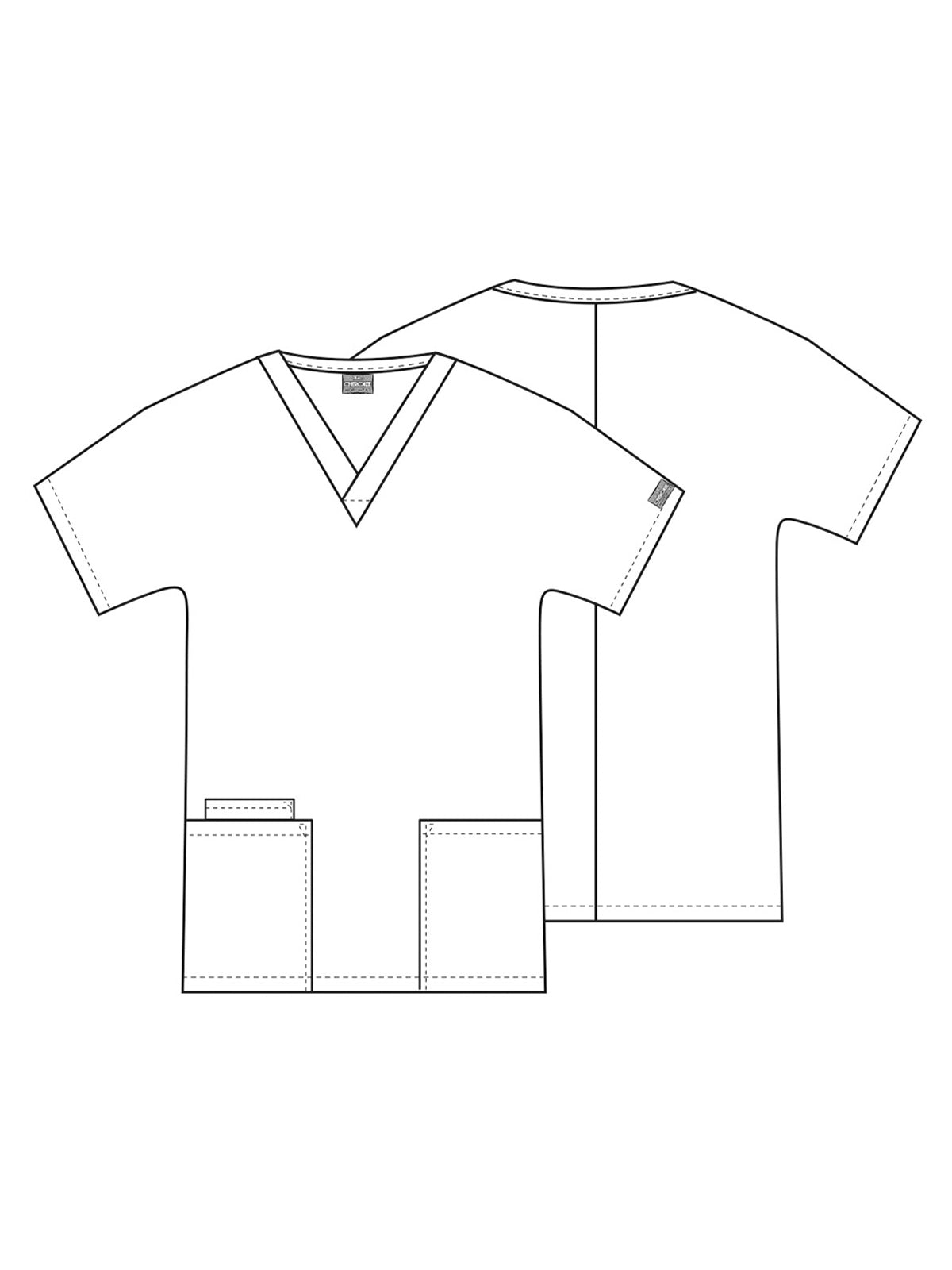 Women's 2-Pocket V-Neck Top - 4700 - Chocolate