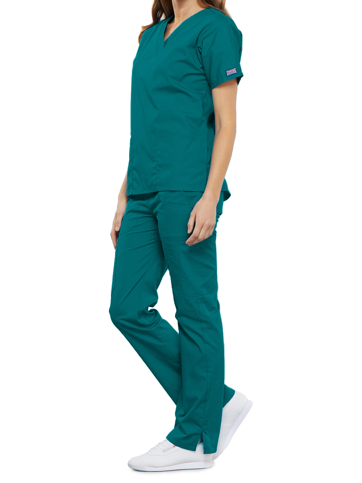 Women's 2-Pocket V-Neck Top - 4700 - Teal Blue