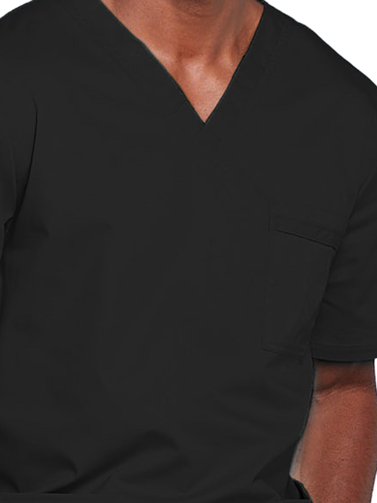 Unisex 2-Pocket V-Neck Top - 4725 - Black