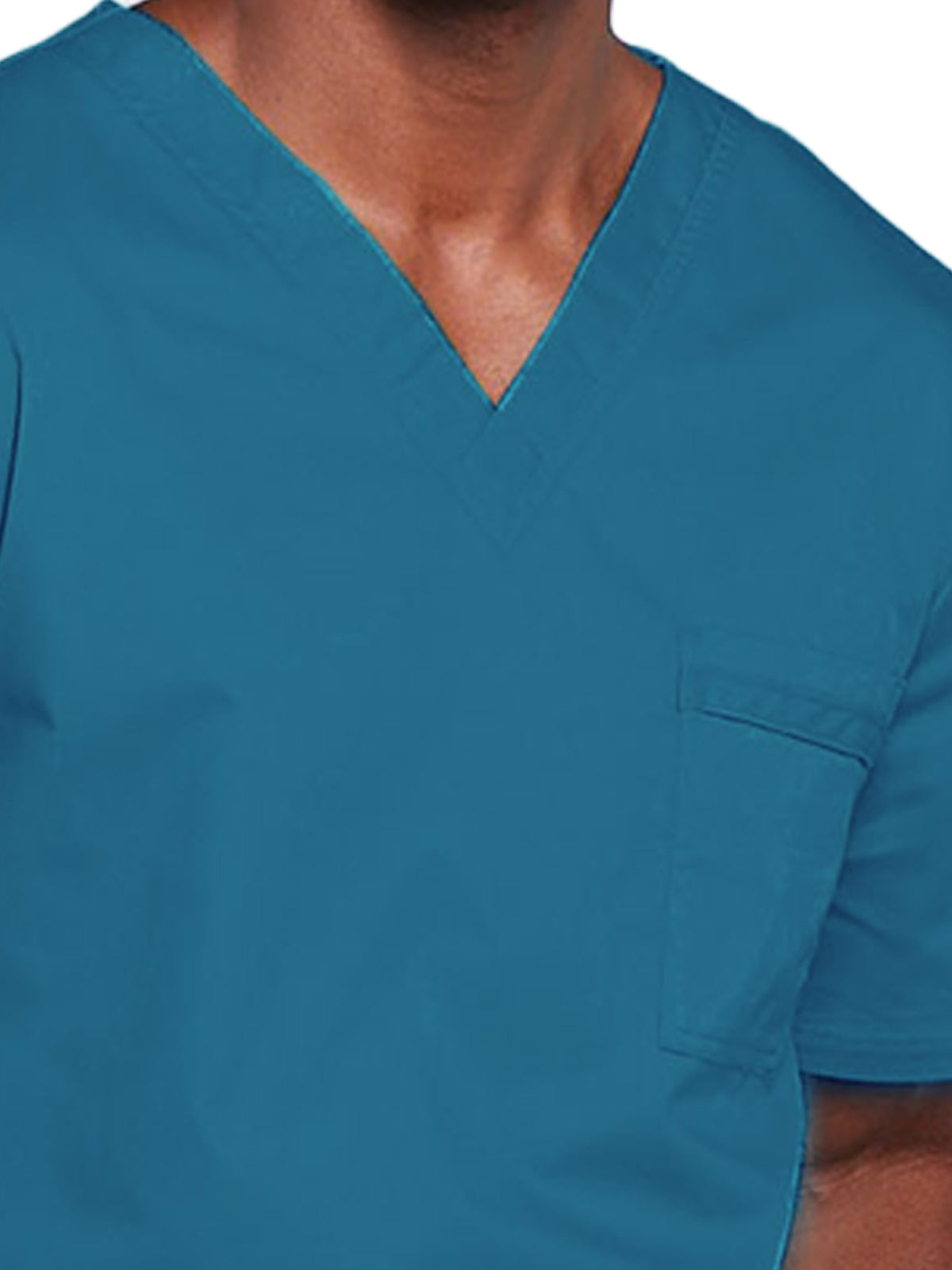 Unisex 2-Pocket V-Neck Top - 4725 - Caribbean Blue