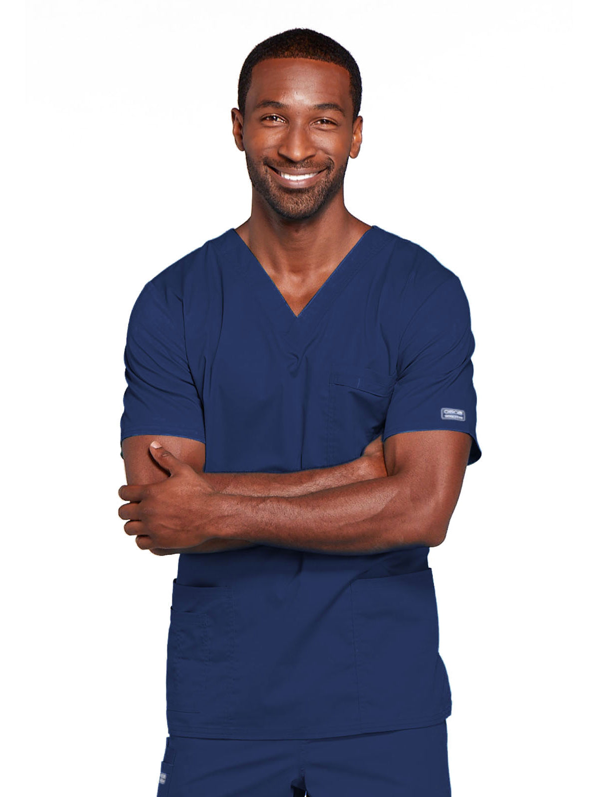 Unisex 2-Pocket V-Neck Top - 4725 - Navy