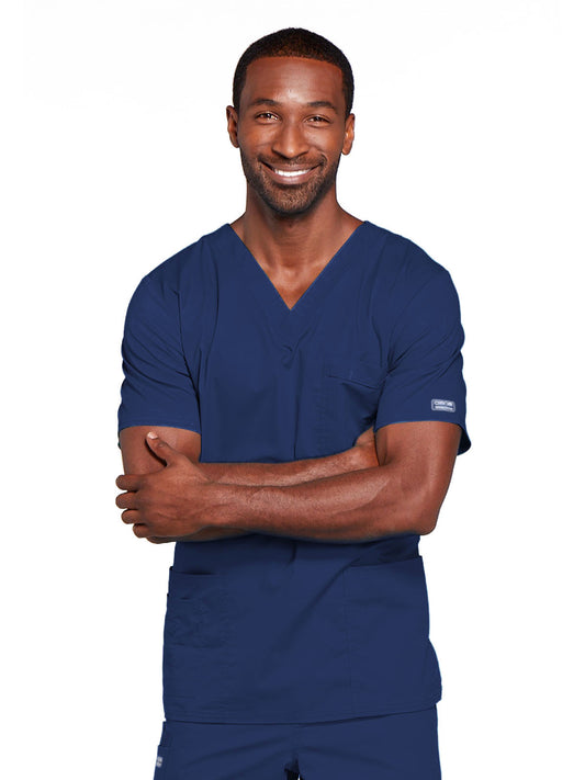 Unisex 2-Pocket V-Neck Top - 4725 - Navy