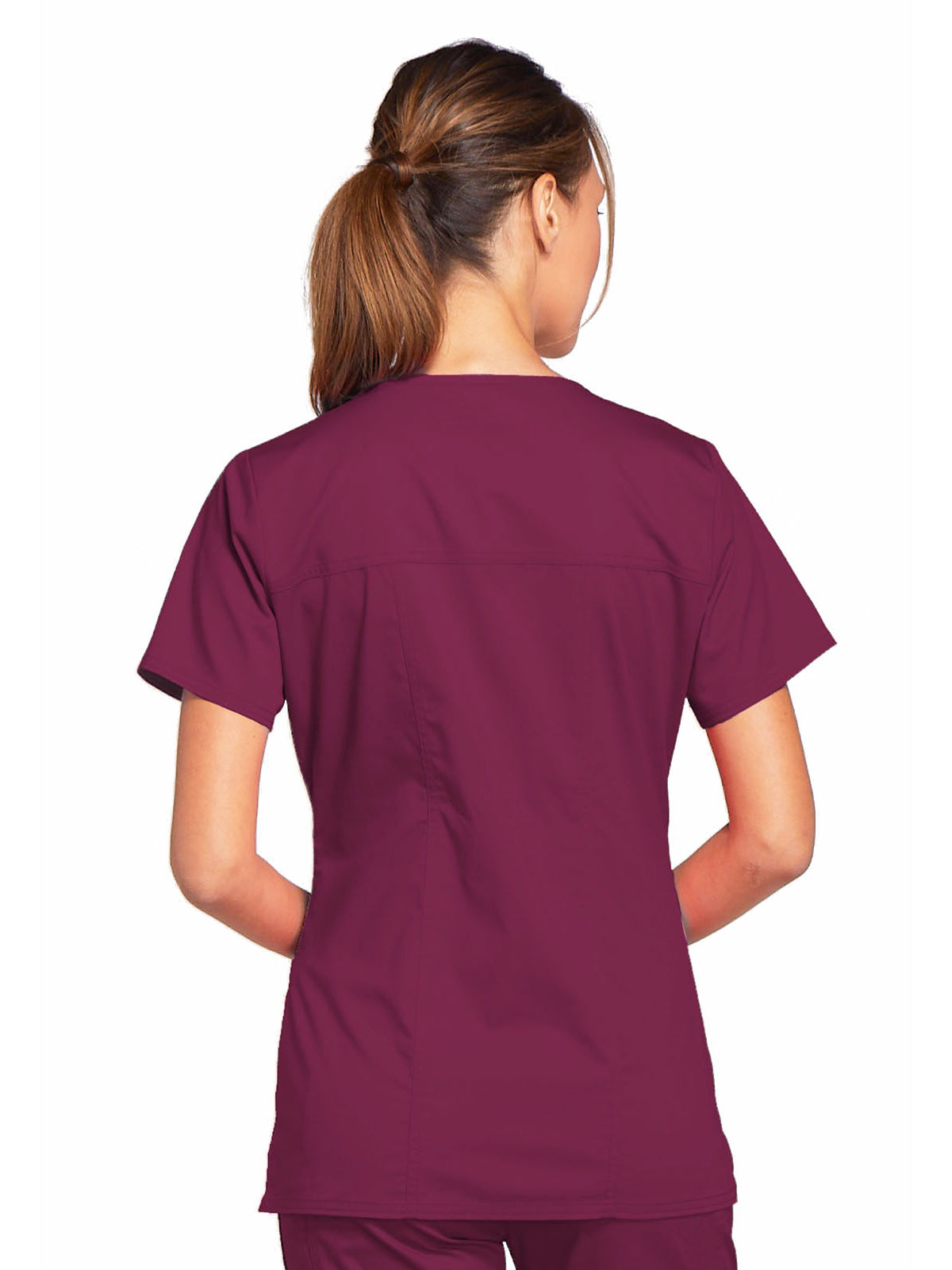 Women's 3-Pocket V-Neck Top - 4727 - Wine
