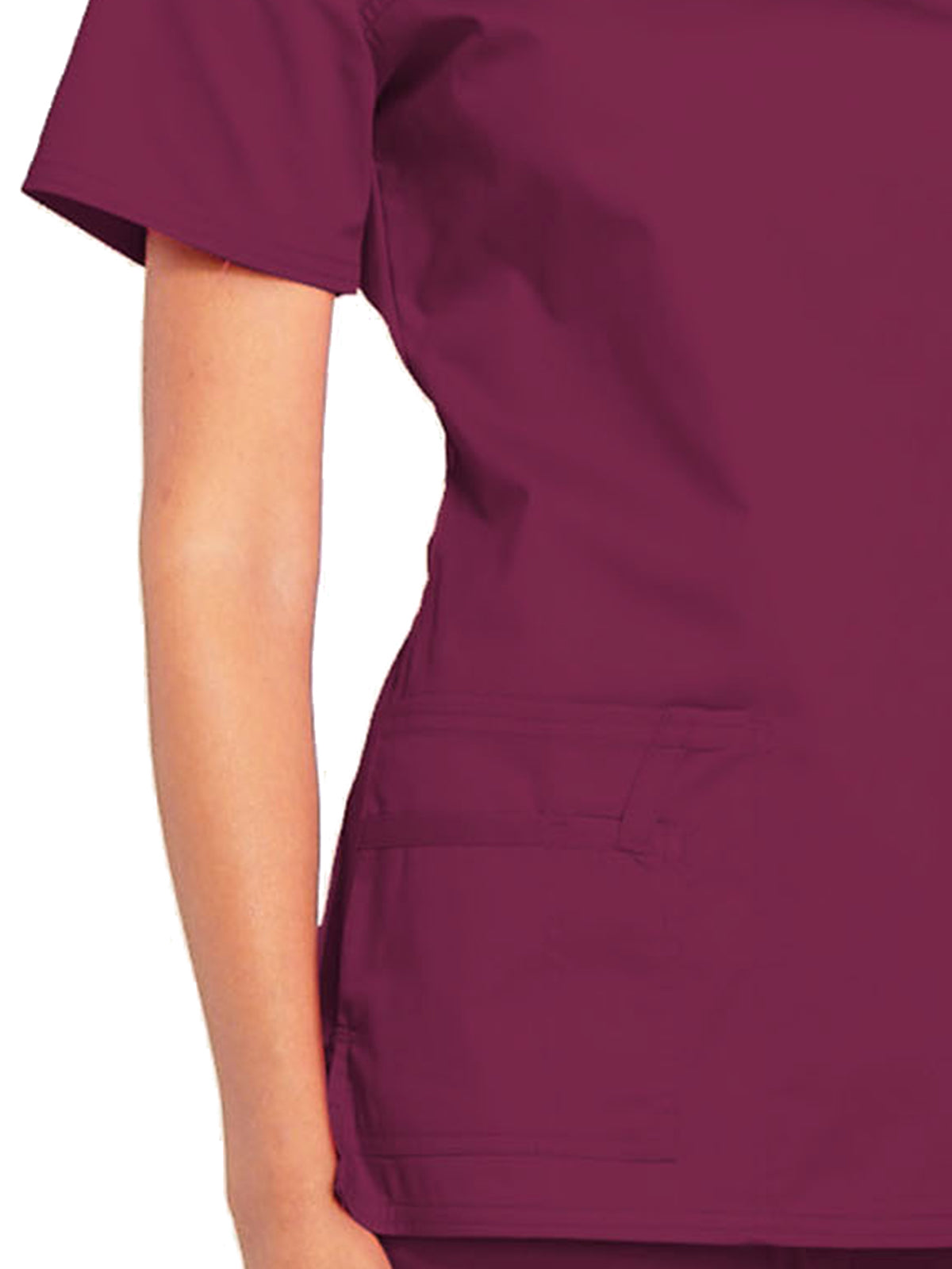 Women's 3-Pocket V-Neck Top - 4727 - Wine