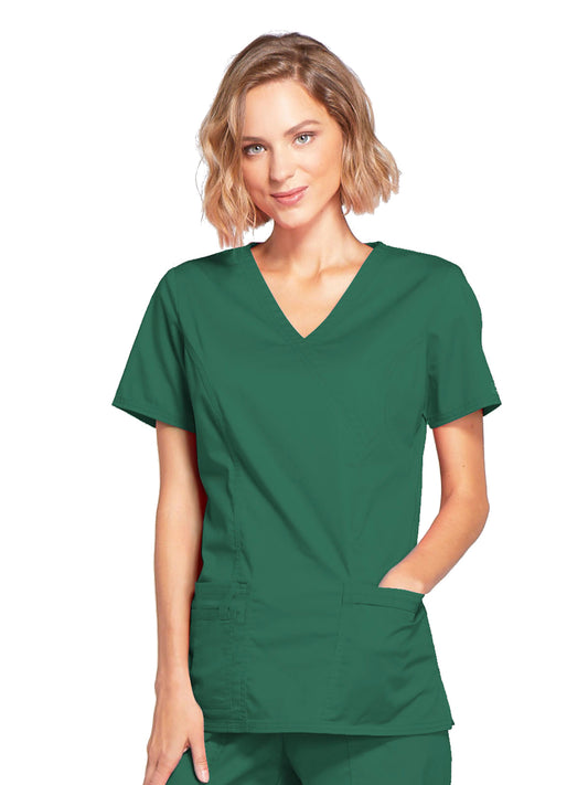 Women's 3-Pocket Mock Wrap Top - 4728 - Hunter