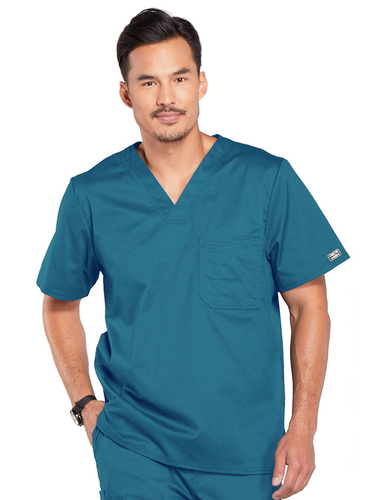 Men's Tuckable V-Neck Top - 4743 - Caribbean Blue