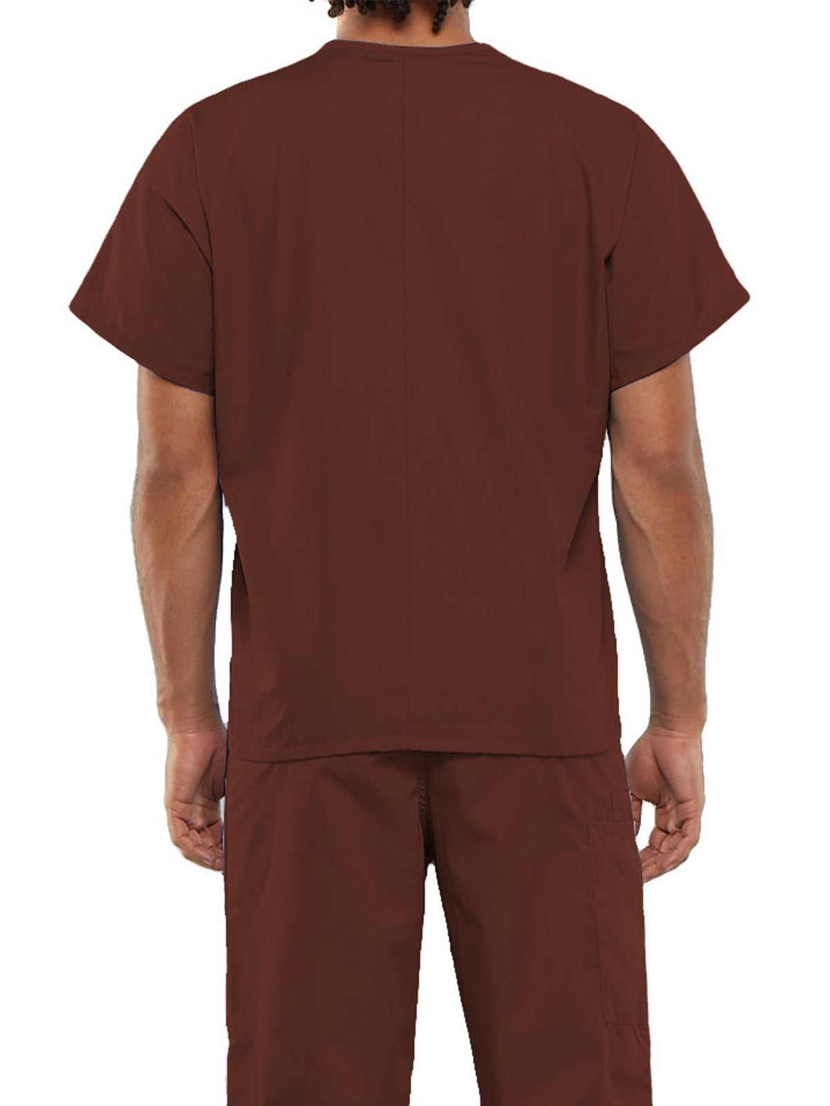 Unisex 1-Pocket V-Neck Top - 4777 - Chocolate