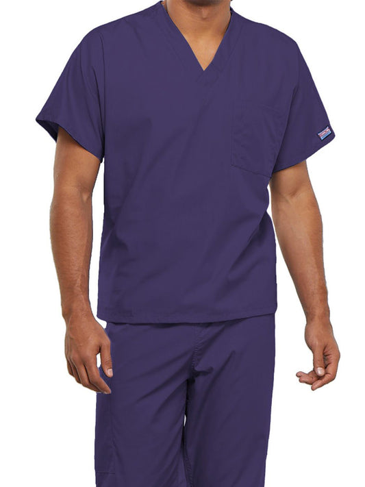 Unisex 1-Pocket V-Neck Top - 4777 - Grape
