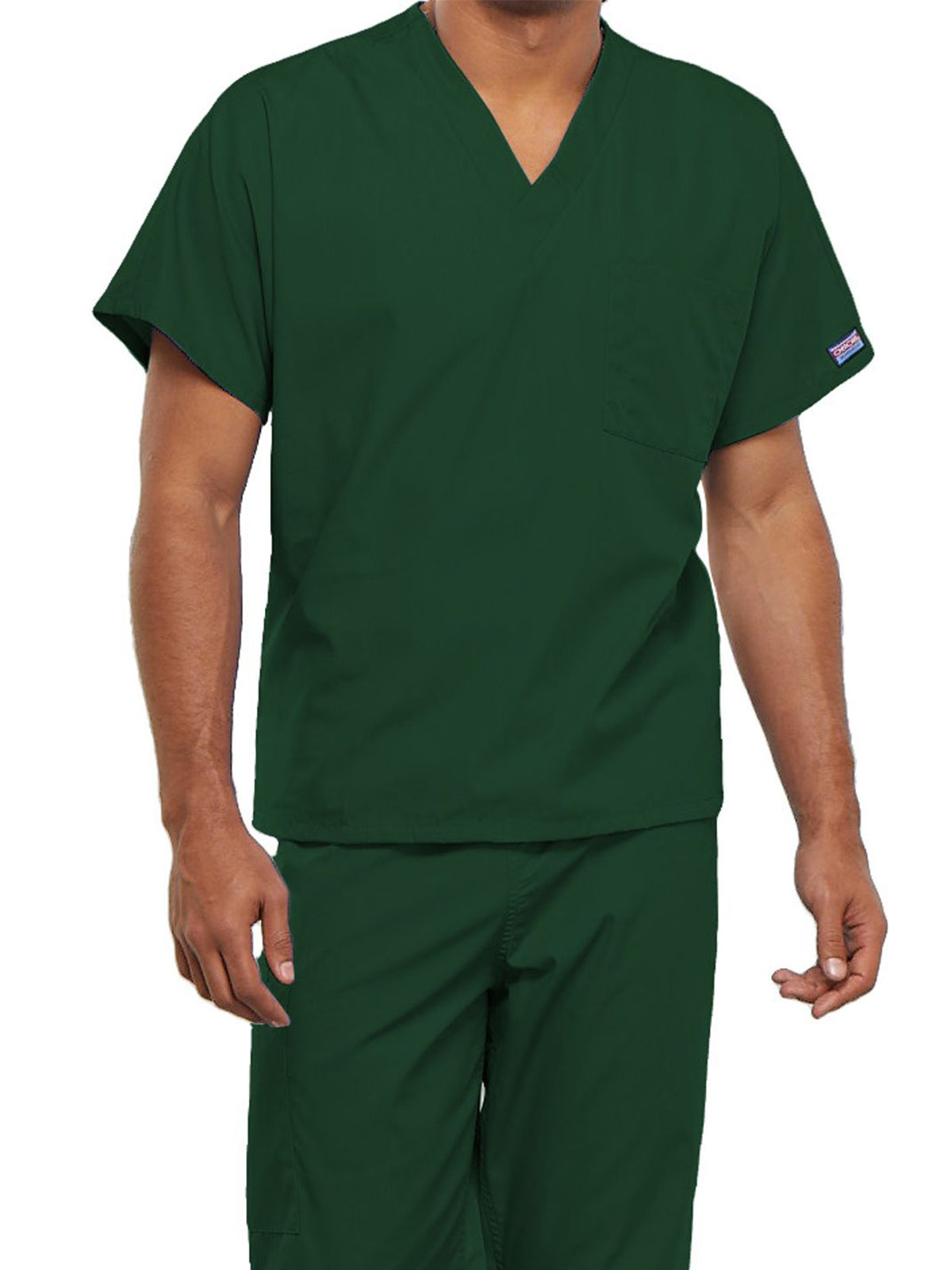 Unisex 1-Pocket V-Neck Top - 4777 - Hunter