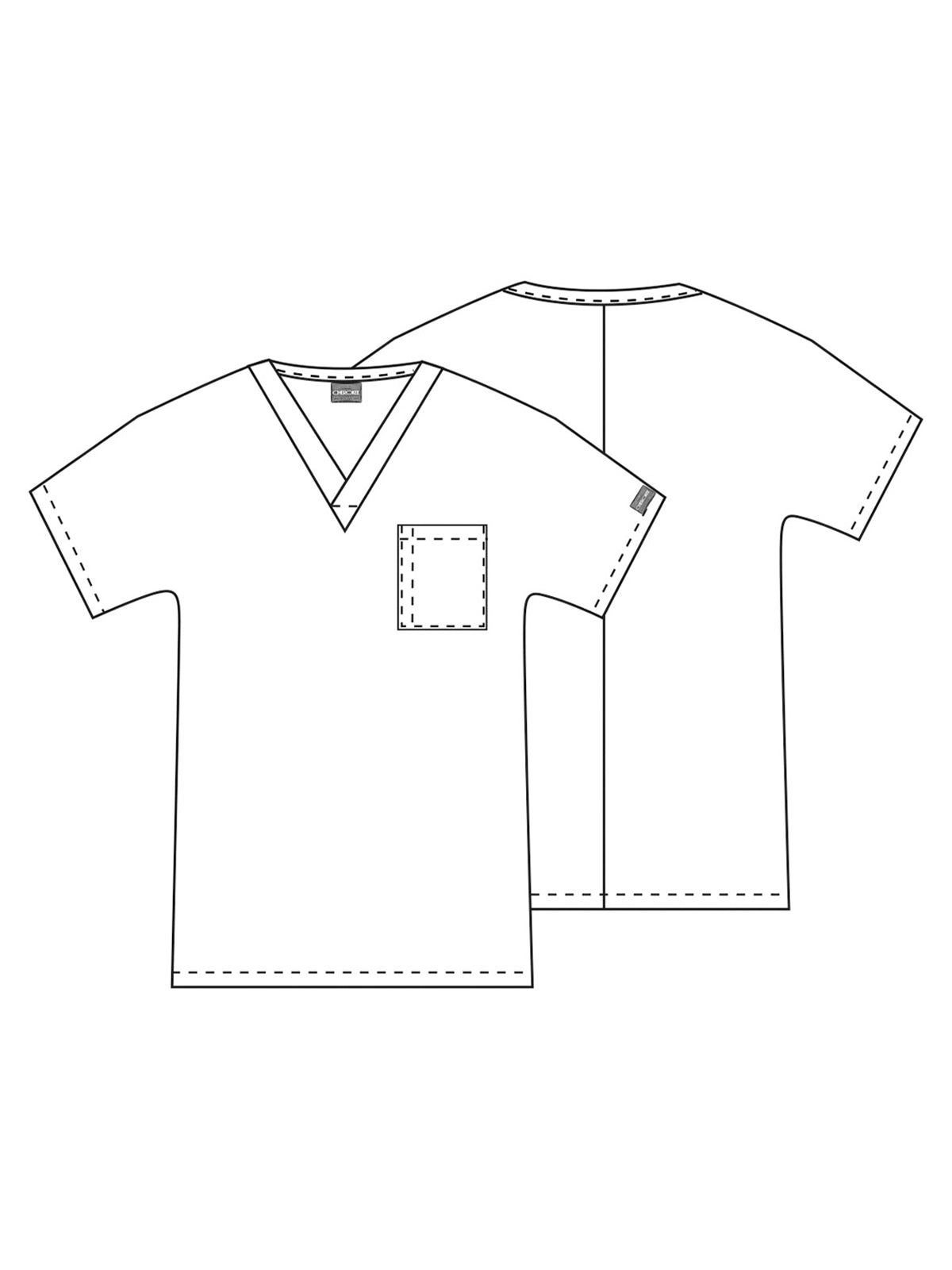 Unisex 1-Pocket V-Neck Top - 4777 - Chocolate