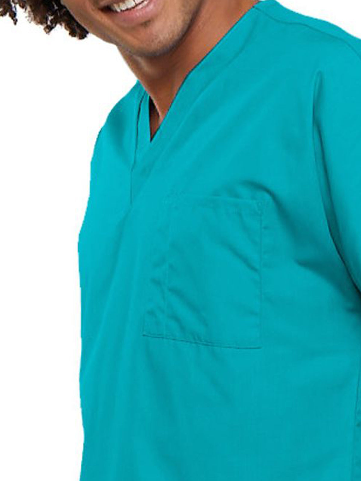 Unisex 1-Pocket V-Neck Top - 4777 - Turquoise