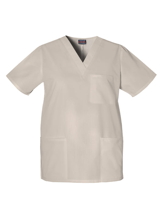 Unisex 3-Pocket V-Neck Top - 4876 - Khaki