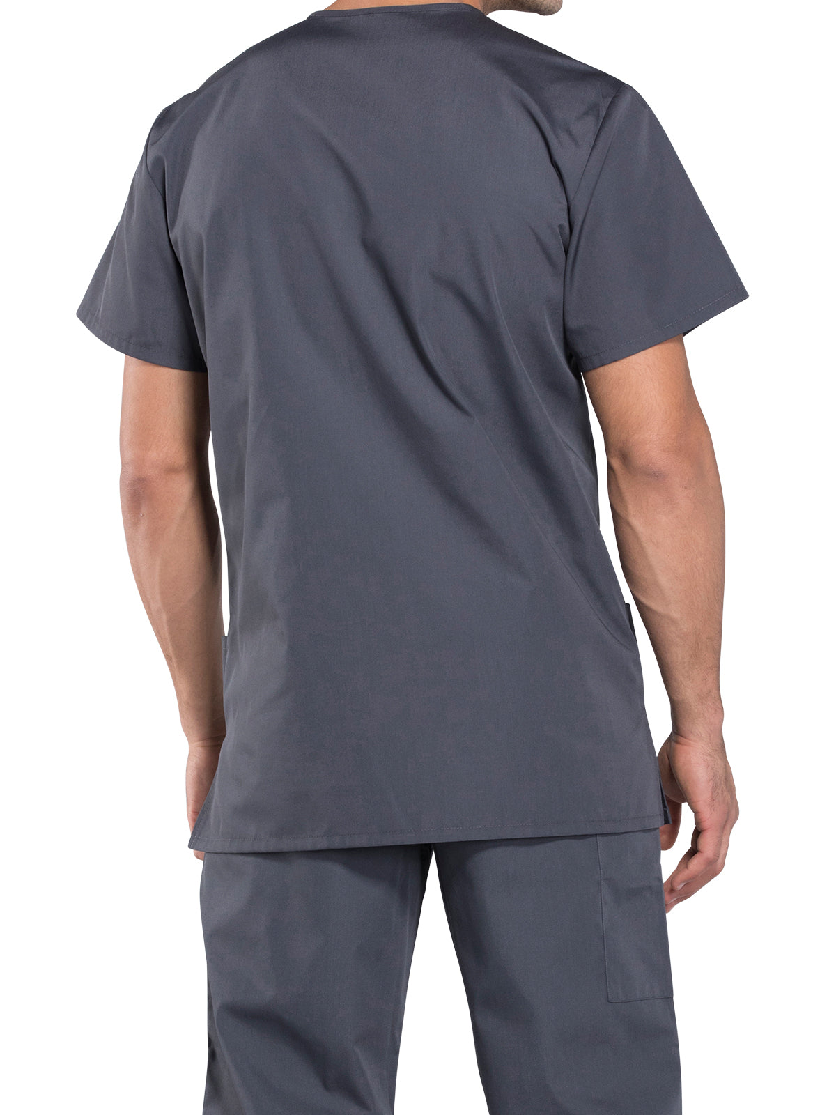 Unisex 3-Pocket V-Neck Top - 4876 - Pewter