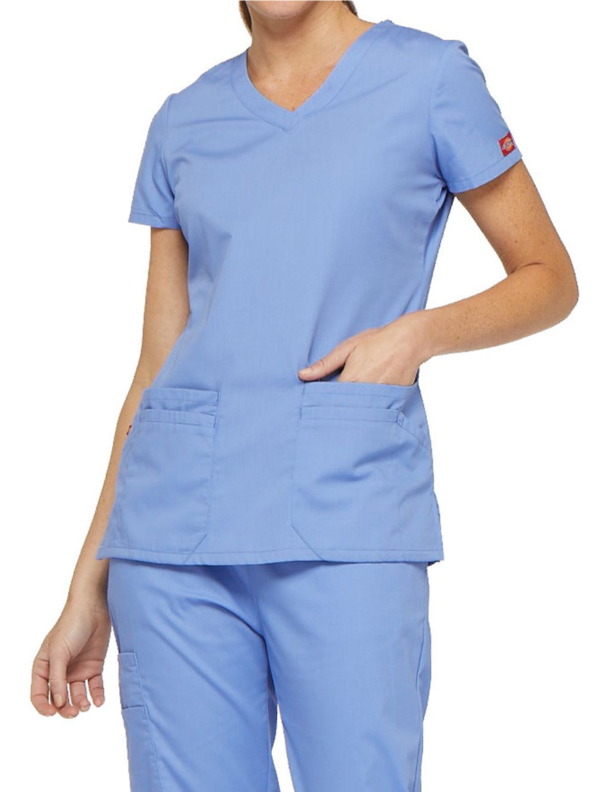 Women's 6-Pocket V-Neck Top - 85906 - Ciel