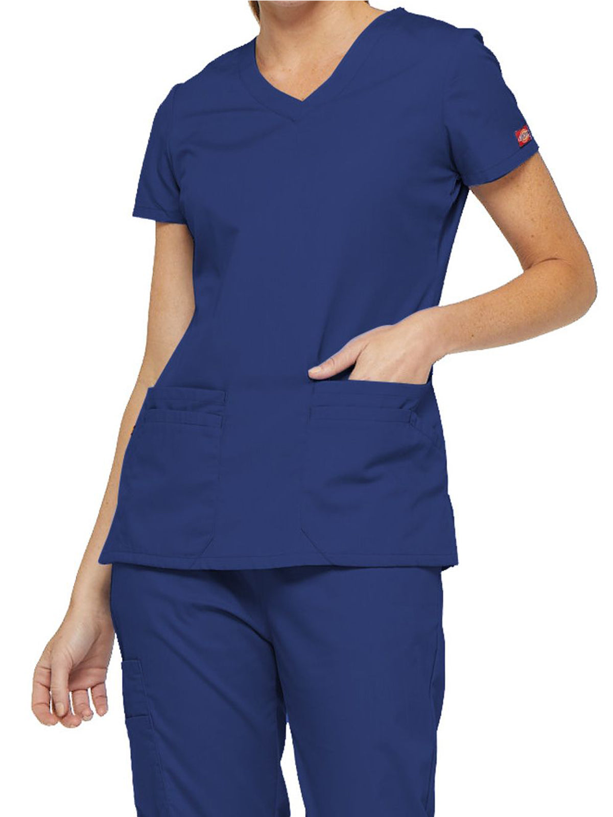 Women's 6-Pocket V-Neck Top - 85906 - Galaxy Blue